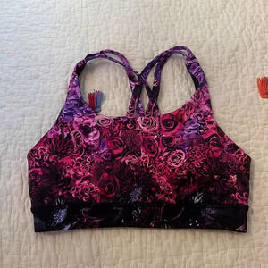 lululemon rose pattern sports bra 4 like new